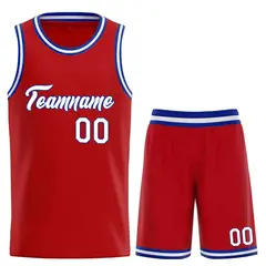 Red White-Royal Classic Team Basketball Jersey 1