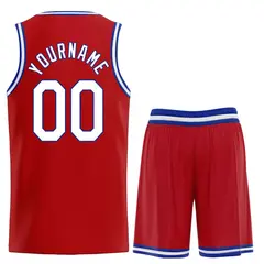 Red White-Royal Classic Team Basketball Jersey 2