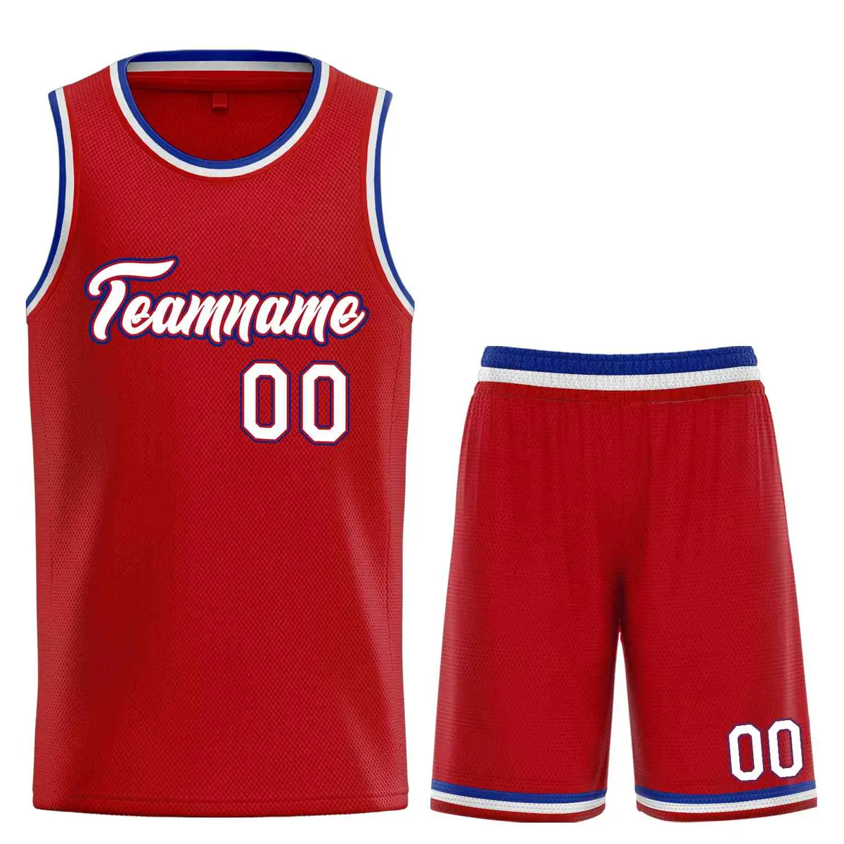 Red White-Royal Classic Team Basketball Jersey
