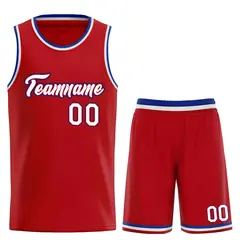 Red White-Royal Classic Team Basketball Jersey