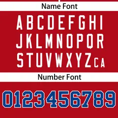 Red White-Royal Color Block Two-Button Softball Jersey 4