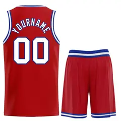 Red White-Royal Curved Classic Sets Basketball Jersey 2