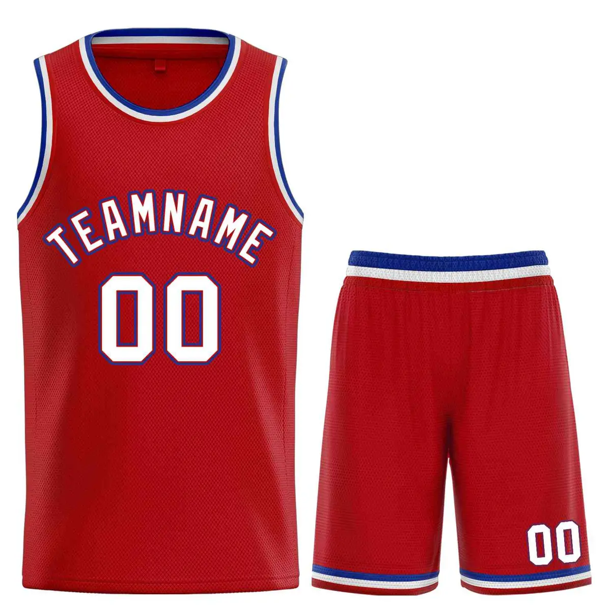 Red White-Royal Curved Classic Sets Basketball Jersey