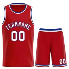 Red White-Royal Curved Classic Sets Basketball Jersey