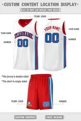 Red White-Royal Double Side Sets Men Basketball Jersey 2