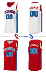 Red White-Royal Double Side Sets Men Basketball Jersey 3