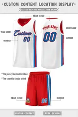 Red White-Royal Double Side Sets Men Basketball Jersey 2