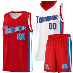 Red White-Royal Double Side Sets Men Basketball Jersey
