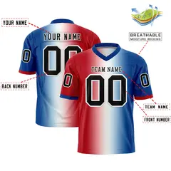 Red White-Royal Gradient Fashion Authentic Football Jersey 2