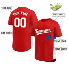 Red White-Royal Side Two-Tone Authentic Baseball Jersey 2