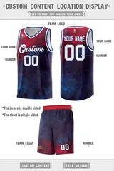 Red White-Royal Tie Dye Sports Basketball Jersey 2