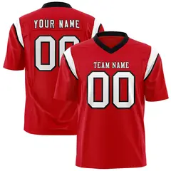 Red White Shoulder Cut Two-Tone Flag Football Jersey