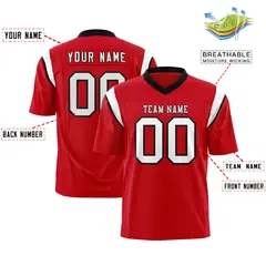Red White Shoulder Cut Two-Tone Flag Football Jersey 2