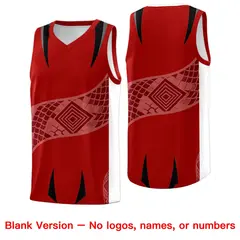 Red White Snake Scale Venomous Fang Graffiti Basketball Jersey 6