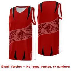 Red White Snake Scale Venomous Fang Graffiti Basketball Jersey 6