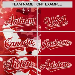 Red White Split Graffiti Raglan Sleeve Baseball Jersey 3