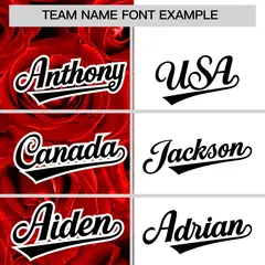 Red White Split Rose Print Baseball Jersey 3