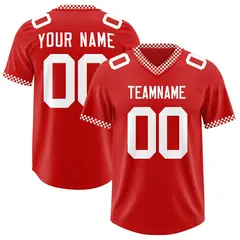 Red White Square Neckline Classic Authentic Football Jersey 1