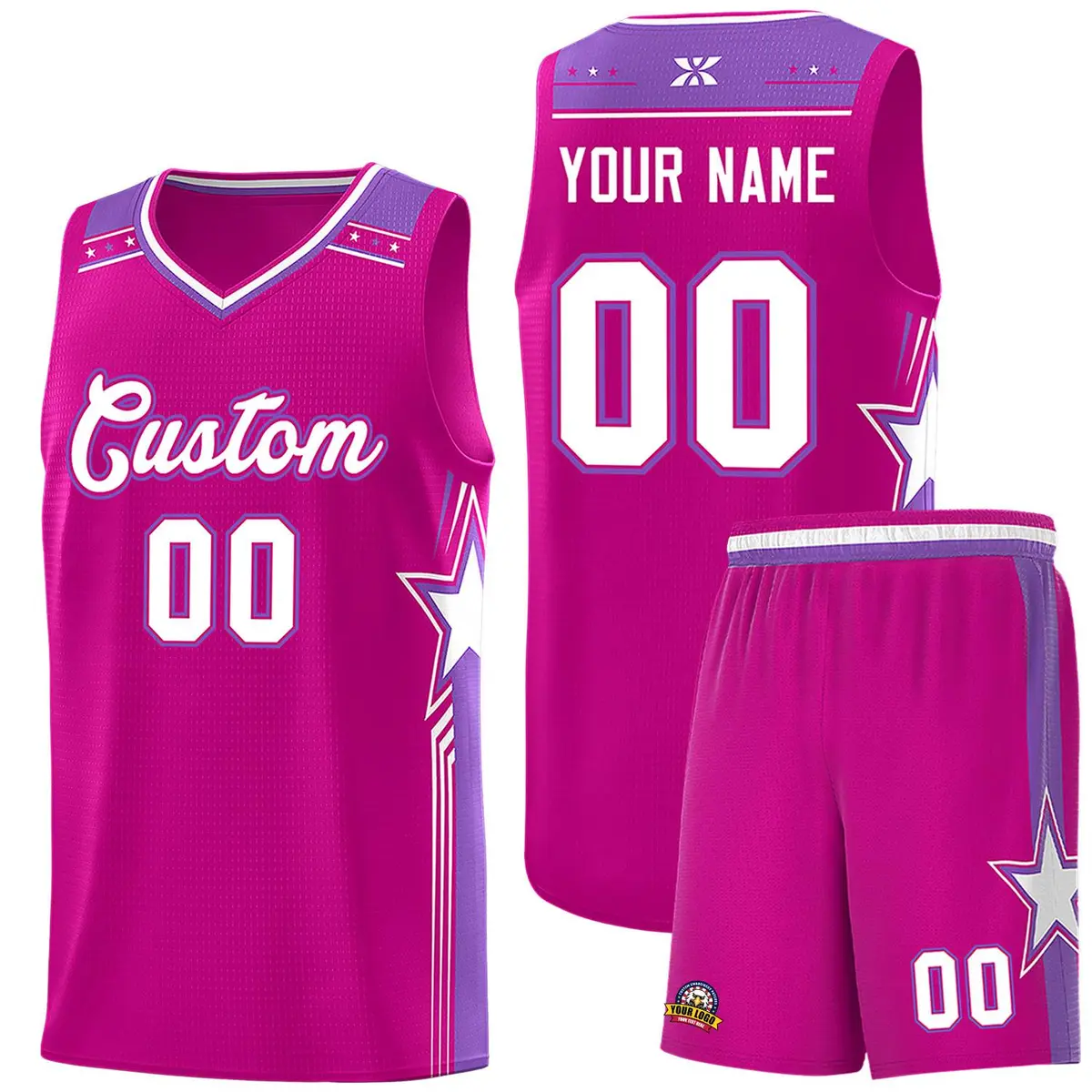 Red White Star Graffiti Basketball Jersey Sports Uniform