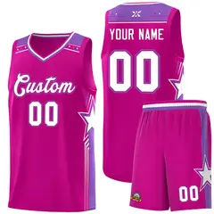 Red White Star Graffiti Basketball Jersey Sports Uniform 1