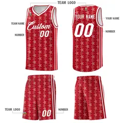 Red White Star Graffiti Sports Uniform Basketball Jersey 5
