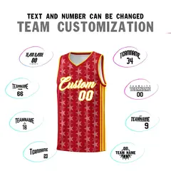 Red White Star Graffiti Sports Uniform Basketball Jersey 4