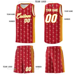 Red White Star Graffiti Sports Uniform Basketball Jersey 5