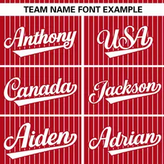 Red White Stripe Authentic Pullover Baseball Jersey 3