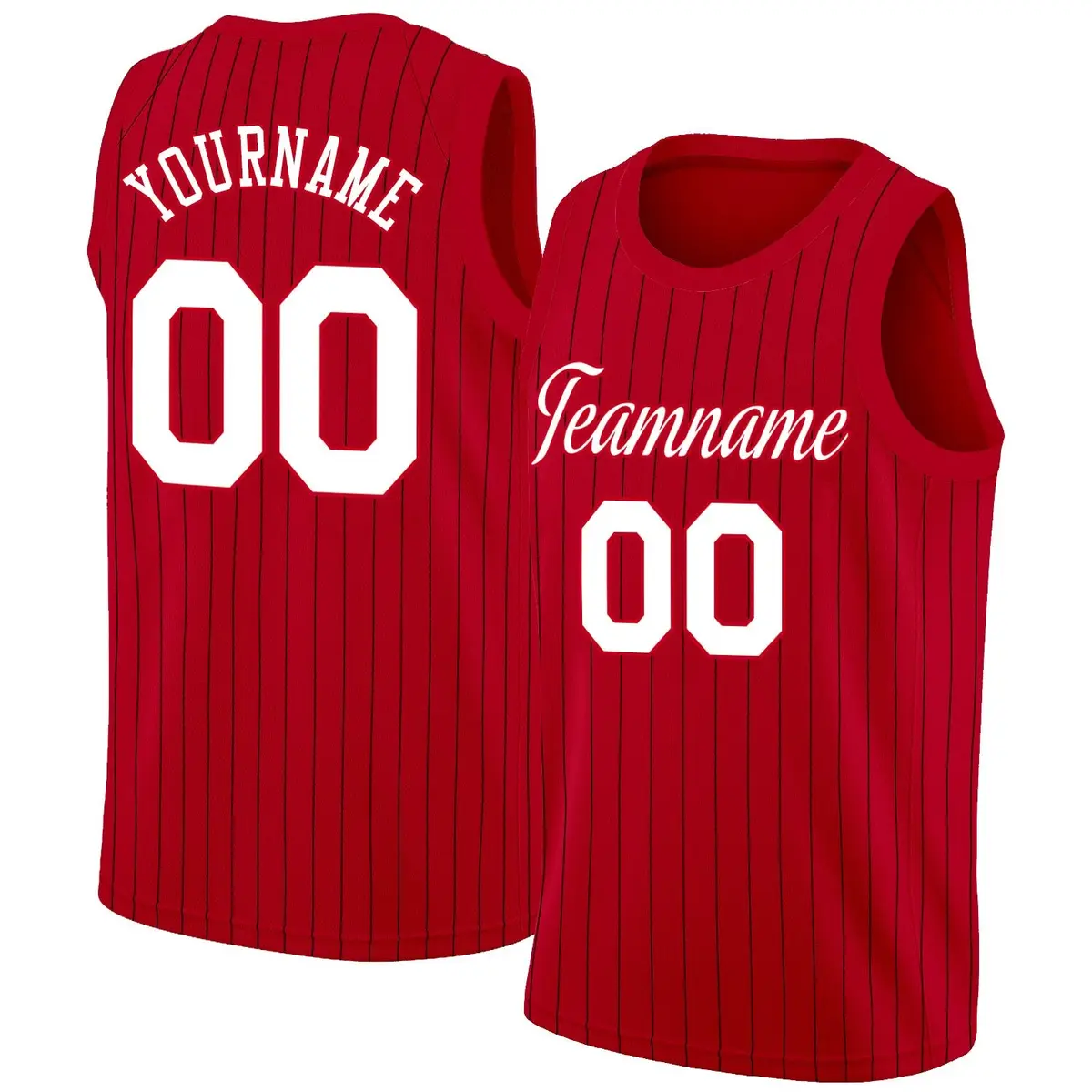 Red White Stripe Fashion Men/Boy Basketball Jersey
