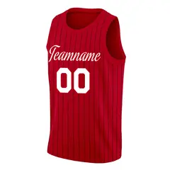 Red White Stripe Fashion Men/Boy Basketball Jersey 3