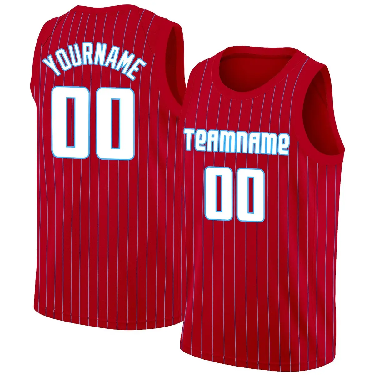 Red White Stripe Fashion Men/Boy Basketball Jersey
