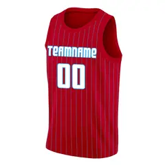 Red White Stripe Fashion Men/Boy Basketball Jersey 3