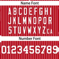 Red White Stripe Two-Button Softball Jersey 3