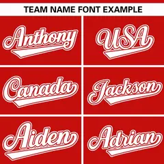 Red White Thick Stripe Authentic Baseball Jersey 3