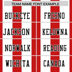 Red White Thick Stripe Authentic Football Jersey 3