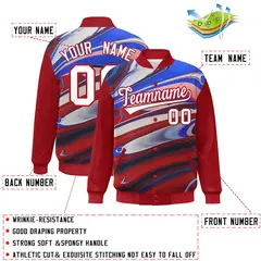 Red White Tie Dye Graffiti Varsity Letterman Jacket 2