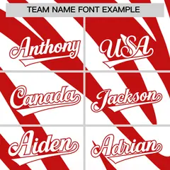 Red White Tiger Stripe Gradient Animal Print Baseball Jersey 3