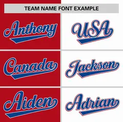 Red White Two Tone Striped Authentic Baseball Jersey 3