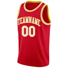 Red White-Yellow Classic Men/Boy Athletic Basketball Jersey 5