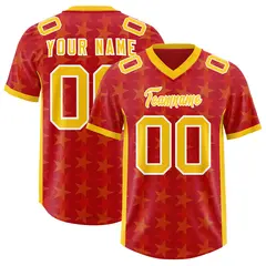 Red Yellow All Star Graffiti Pattern Football Jersey 1
