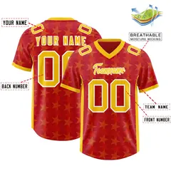Red Yellow All Star Graffiti Pattern Football Jersey 2