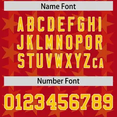 Red Yellow All Star Graffiti Pattern Football Jersey 4