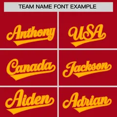 Red Yellow Baroque Style Baseball Jersey 3