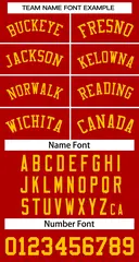 Red Yellow Classic Basketball Jersey 2