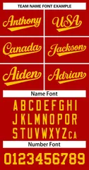 Red Yellow Classic Basketball Jersey 3