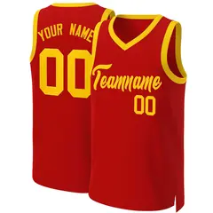 Red Yellow Classic Basketball Jersey 1
