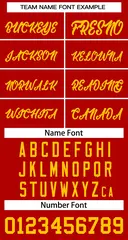 Red Yellow Classic Basketball Jersey 3