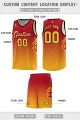 Red Yellow Flame Gradient Sports Uniform Basketball Jersey 2