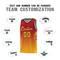 Red Yellow Flame Gradient Sports Uniform Basketball Jersey 4