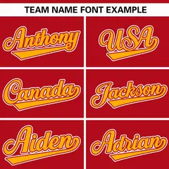 Red Yellow Gradient Thick Stripe Raglan Baseball Jersey 3